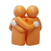 3D Render of Hugging Figures png
