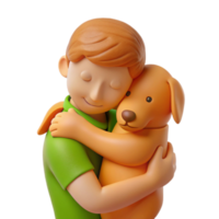 Boy Hugging Dog png