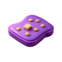 3D Purple Toast with Butter png