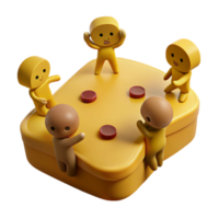 Cute 3D Characters on a Table png