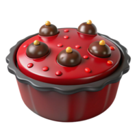 Red Cake with Chocolate Toppings png