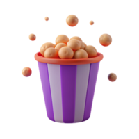 Popcorn Bucket 3D Render png