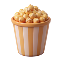 Pipoca balde 3d render png