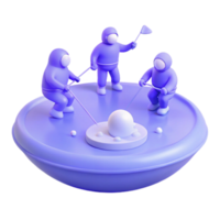 3D Astronauts Playing with a Ball png