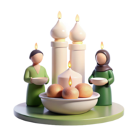 Candles, Figures, and Eggs on a Table png