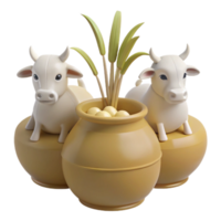 Cows Pot with Grass png