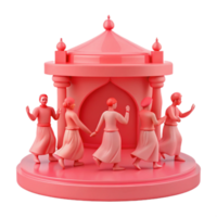 Pink 3D Figures Dancing png