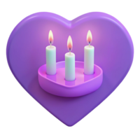 Three Candles in a Heart png