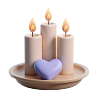 Three Candles and a Heart png