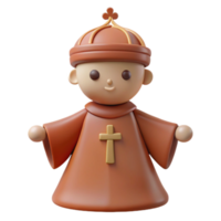 3D Cartoon Character in Robe png