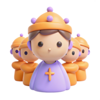 Cute 3D Cartoon Character with Cross png