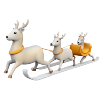 santa claus reindeer sleigh with two reindeer on it png