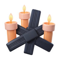 Three Candles on Cross png
