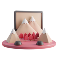 3D Mountain Scene with Screen and Seats png