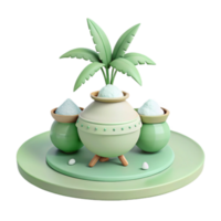 Green Pots with Palm Tree png