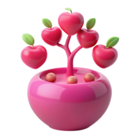 Pink Heart-Shaped Fruit Tree png