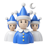 Smiling Blue Jester Characters png