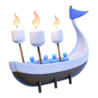 a boat with candles on it png