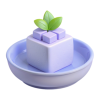 Purple Cube with Leaves png