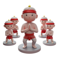 Cute 3D Characters in Red png