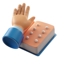 Hand on Book with Dots png