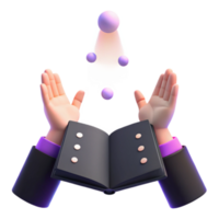 Magic Book with Floating Orbs png