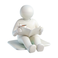desfrutando uma livro e café uma relaxante momento png