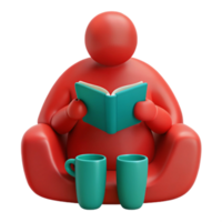 Relaxing with a Book and Tea png
