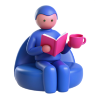 Relaxing with a Book and Drink png