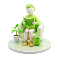 Relaxing with a Book png