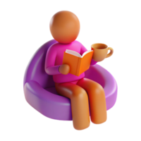 Relaxing with a Book and a Drink png