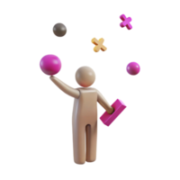 3D Person Juggling Colorful Objects png