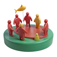 Group of People Around a Fish png