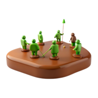 Green Figures on Brown Platform png