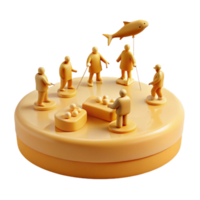 3D Render Yellow Figures on Platform png