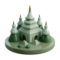 Green Pagoda with Trees png