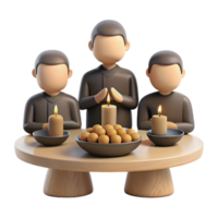 Three Figures with Candles png