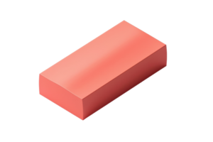 A single, red rectangular brick isolated on a transparent background. Perfect for construction, DIY, and building concept images. png
