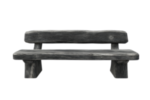 A simple, rustic wooden bench isolated on a transparent background. perfect for outdoor or park settings in stock photography. png