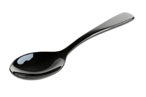 A sleek, shiny silver spoon isolated on a transparent background. perfect for kitchen, culinary, or restaurant stock imagery. png