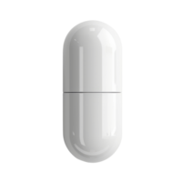 Close-up of a single white capsule pill on a transparent background. ideal for medical or pharmaceutical themes. png