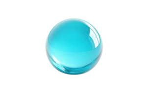 A translucent blue sphere with a reflective surface, isolated on a transparent background. Perfect for design and technology concepts. png