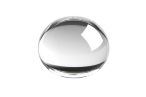 Clear water droplet with reflective surface isolated on transparent background. showcasing purity and simplicity in a minimalistic design. png