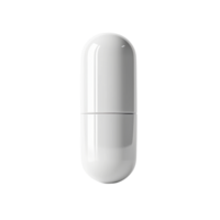 High-quality image of a single white capsule isolated on a transparent background. perfect for medical and pharmaceutical-themed projects. png