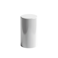 Minimalist white cylindrical object isolated on a clean background, perfect for contemporary design and product mockups. png