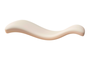 Minimalist modern abstract white wavy shape isolated on transparent background, ideal for design and art applications. png