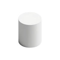 Minimalistic white cylindrical object isolated on transparent background. simple 3D shape for graphic design and presentation purposes. png