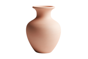 Close-up of an elegant terracotta vase, isolated on a transparent background. Perfect for home decor or interior design projects. png