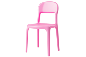 Modern pink plastic chair with a minimalist design, perfect for contemporary interiors and outdoor use. Ergonomic, lightweight, and stackable. png