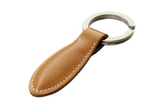 elegante pelle portachiavi con un' metallico squillo, Perfetto per organizzazione chiavi e aggiungendo un' toccare di stile per il tuo Accessori collezione. png